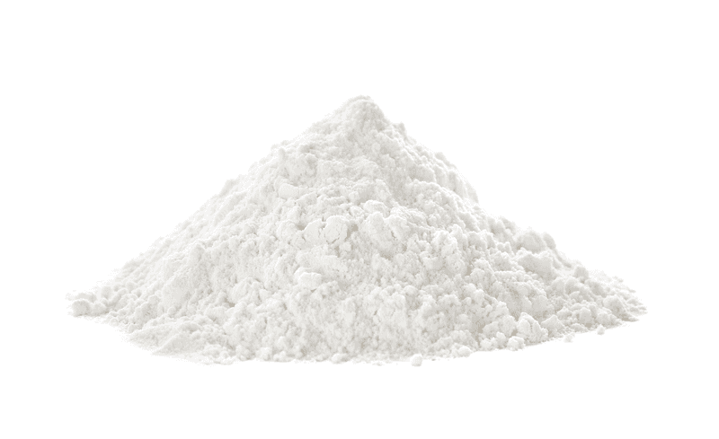 Heap of flour on white background