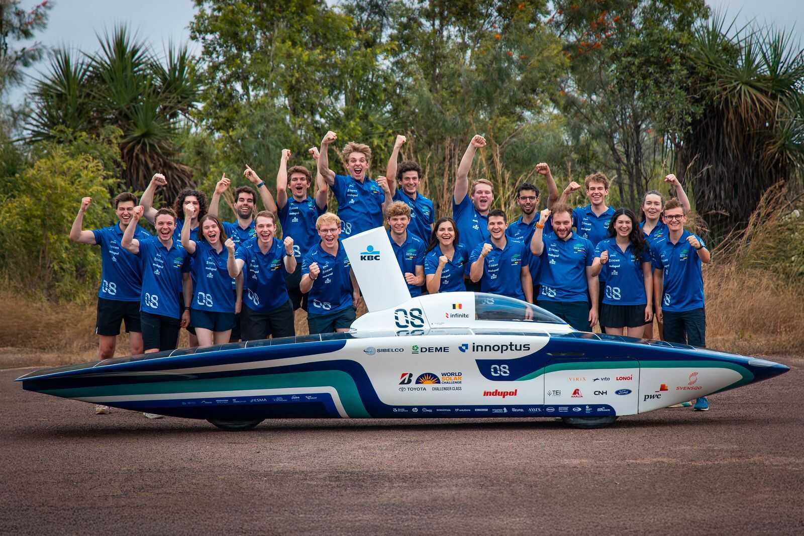 Innoptus Solar team in the Bridgestone World Solar Race 2025